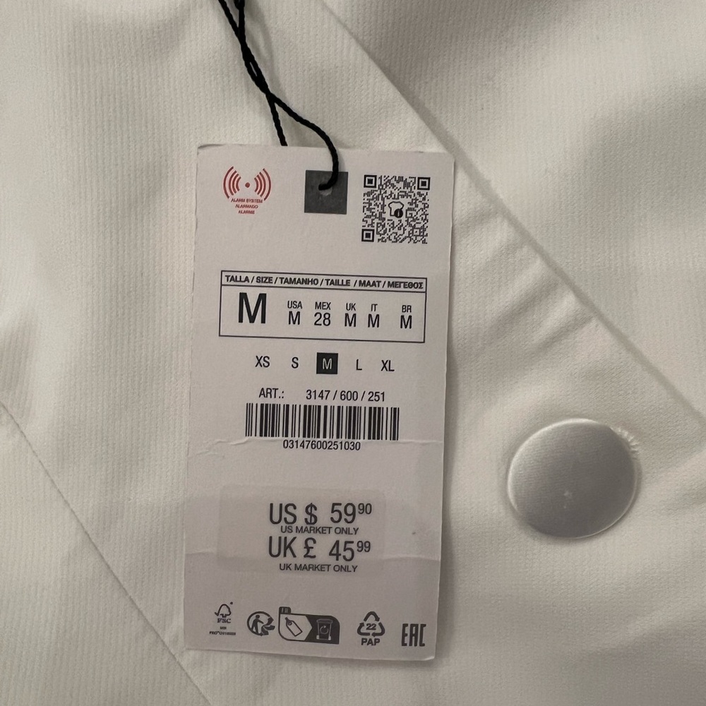 Zara Cream Strapless Blazer Vest - Picture 2 of 2